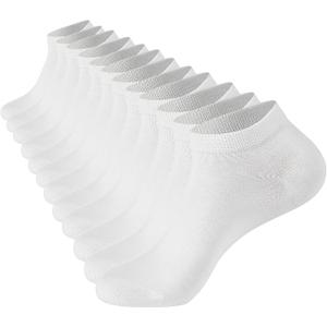Losa Kute Mens Ankle Socks for Men Men’s Black no show Sock white  Cotton work breathable athletic Soft hiking running quarter low cut short Socks X301-White-M