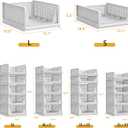 Proarea 5 Pack Stackable Plastic Storage Basket Closet Organizer Bin Foldable Clothes Organizer Storage Drawer Shelf Container for Living room Bathroom Kitchen Office (4L+1S)