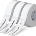 NIIMBOT D11 Label Maker Tape Adhesive White Label Paper 0.47" X 1.57" (12 X 40mm) 155 Labels/Roll, Compatible for NIIMBOT D11 D110 Printer, Thermal Paper Black on White, 3-Roll