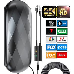 2026 TV Antenna Indoor, 2900+ Miles Long Range Digital Antenna for Smart TV Outdoor, HDTV Antennas Local Channels with Amplifier Signal Booster Support 8K 4K 1080p- 38ft Cable