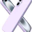 ORNARTO Compatible with iPhone 16 Case 6.1", Slim Liquid Silicone 3 Layers Full Covered Soft Gel Rubber Shockproof Phone Case, Protective Cover with Anti-Scratch Microfiber Lining-Pastel Lilac