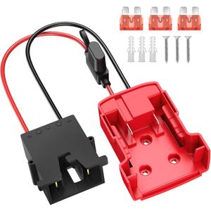 Power Wheel Azocek Adapter Compatible with Milwaukee 18V Battery with Wire Harness Connector Compatible with 12 Volt Power Wheel, 12AWG Wire with 40A Fuse