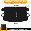 EcoNour Windshield Protector | Durable 600D Oxford Fabric | Waterproof Winter Car Cover for Pickup Truck, SUV & Mini Van | Essential Car Accessories | X-Large (74"x43")