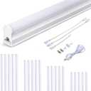 20-Pack LED T5 Integrated Single Fixture, 4FT Linkable LED Shop Light, 20W T5 Tube Lights for Garage Warehouse Workshop Basement, 2200lm, 6500K(Cool White), Plug&Play, Built-in ON/Off Switch