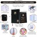 Life Planner - Undated Daily, Weekly & Monthly Planner with Budget Section | A 12 Month Journey to Increase Productivity & Happiness | Life Organizer & Gratitude Journal - Horizontal Format (UNICORN)