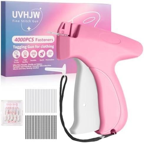 Stitch Gun for Clothing, Stitchy Gun Quick Clothes Fixer, Dress Tagging Gun-Includes 2,000 Black Fasteners & 2,000 White Fasteners & 6 Needles