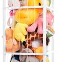 Large Stuffed Animal Storage Organizer, Wooden Stuffed Animal Storage Zoo, Toy Holder, Space Saving Toy Tower for Kidroom, Playroom, Kids Gift, White