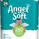 ANGEL SOFT Toilet Paper Bath Tissue, 12 Double Rolls, 260+ 2-Ply Sheets Per Roll