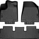 SMARTLINER Custom Fit Floor Mats 2 Row Liner Set Black Compatible with 2022-2023 Nissan Pathfinder (7 Passenger Models Only)