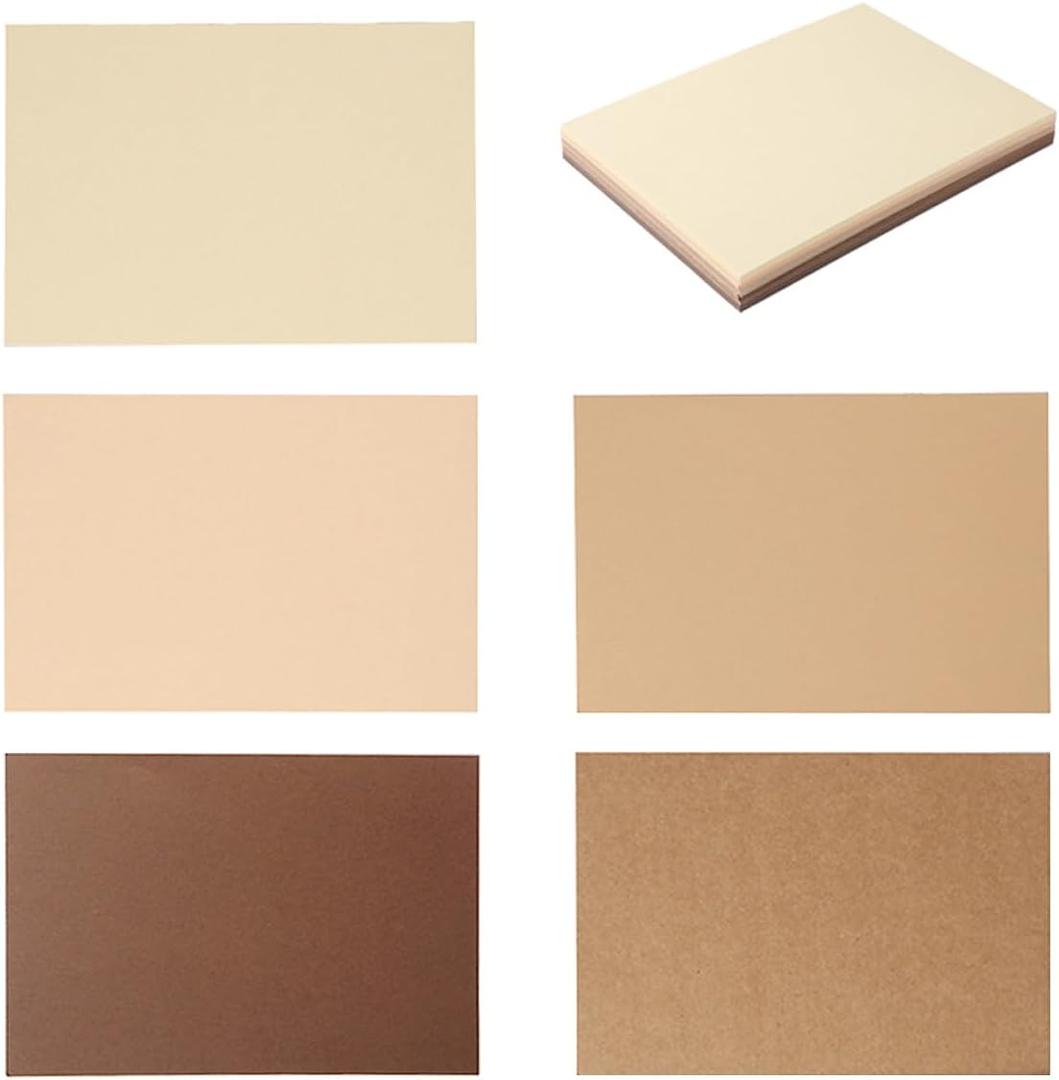 50 Sheets 4x6 Colored Cardstock Paper 5 Colors Blank Flash Cards, 250 GSM Heavy Card Stock for DIY Art Projects, Cards (Brown)