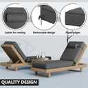 80 x 26 x 4 Inch Olefin Chaise Lounge Cushions, Lounge Chair Cushions with Headrest for Outdoor Furniture - Weather and Fade Resistant Patio Replacement Furniture Lounge Chair Cushion Set of 2