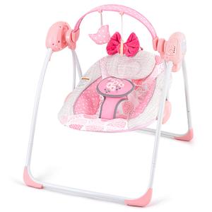 Baby Swing, Portable Baby Swing for Infants, Electric Baby Swings for Newborn, 6-Speed Infant Swing with Music, Timing, Soft Head Support, Pink Baby Girl Swing for Babies 0-6 Months 6-20 lbs (Pink)