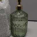 COHOSEGE 17 Oz Green Glass Kitchen Soap Dispenser for Dish Soap, 2 Pack Bathroom Soap Dispenser Set with Gold Rust Proof Pump for Lotion, Hand soap or Body Wash