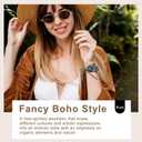 JR.DM Boho Beaded Handmade Braided Bracelet Band Women 20mm Compatible with Samsung Galaxy Watch 7/6/5/4/Active 2/4 Classic/6 Classic/5 Pro/FE 40mm 42mm 43mm 44mm 45mm 46mm 47mm