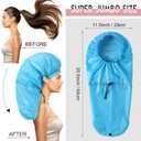 Eurzom 4 Pcs Large Shower Cap for Braids Extra Long Shower Cap for Women Long Hair Locs Foldable Waterproof Reusable XL Hair Bonnets for Dreadlocks Drawstring Bath Caps(Red, Blue, Black, Gray)