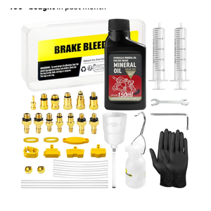 Brake Bleed Kit for Shimano, TEKTRO, TRP Hydraulic Disc Brakes, Bike Brake Bleed Kit with Brass Connector, 150 ML Mineral Oil Brake Fluid