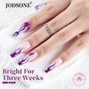 4 x JODSONE Dark Purple Swirl Nail Art Liner Gel Polish,10ml Classic Color 3D Nail Art Pens Effect Nail Print Design with Thin Brush for French Tips Manicure Painting DIY at Home - LB17