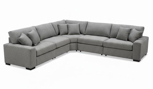 Sitswell Emerson Sectional 5-Piece Sectional Sofa With Corner, Gray, 130" x 130" (10.5ft x 10.5ft) L-Corner Sofa (Feet And Hardware Stores Under Sofa In Compartment
