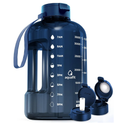 AQUAFIT 1 Gallon Water Bottle with Time Marker - Straw & Chug Lid - BPA Free Gym Water Bottle with Straw - Big Gallon Jug (Nebula 2, 128 oz - 2 Lids)