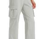 MAGCOMSEN Women's Cargo Pants Quick Dry Lightweight Hiking Travel Pants Water Resistant Safari Joggers with Pockets (Gray, L)