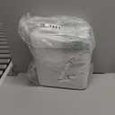 Small Bathroom Trash Can with Lid, 2.6 Gallons / 10 L Slim Plastic Garbage Bin with Pop-Up Lid, Mini Waste Basket Can Dog Proof for Kitchen, Bedroom, Office, Laundry, Toilet, Rv, White