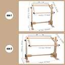 Needlework Table and Adjustable Embroidery Stand, Cross Stitch Hoop Stand, Beech Wood Tapestry Cross Stitch Embroidery Frame Holder(54.5x41.6 cm (21.5" x 16.3")) and(112.5x41.6 cm (44.3" x 16.3"))