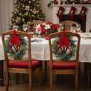 Jexine 4 Pieces Mini Christmas Wreaths for Kitchen Cabinet Small Christmas Candle Rings Wreaths Pillars Candle Rings Table Centerpieces Hanging Garlands for Front Door Window Decor (No Red Ribbon)