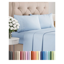 Queen Size 4 Piece Sheet Set - Comfy Breathable & Cooling Bed Sheets Set - Hotel Luxury Bedding for Women, Men, Kids, Teens, Boys & Girls - Deep Pockets, Ultra-Soft, Wrinkle Free - Oeko-Tex - Sky Blue