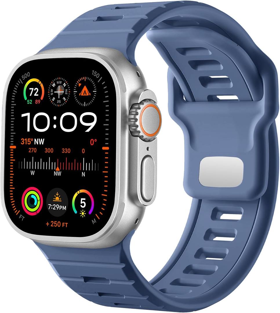 Odbeai Sport Band Compatible with Apple Watch Ultra 2 3/Ultra Band,Compatible with Apple Watch Bands for Men 49mm 46mm 45mm 44mm 42mm,Waterproof Silicone Strap for iWatch Bands All Series SE 11 10 9-1