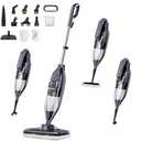 Steam Mop, 12-in-1 Powerful Handheld Steam Cleaner Detachable Steam Mops for Floor Cleaning, 550ML Removable Tank, 23FT Power Cable, MultiPurpose Steamer for Hardwood, Tile,Furniture,Sliver Gray