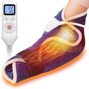 CAMECO 1 Pack Foot Ankle Heating Pad for Neuropathy Pain Relief, 86-158 Electric Heated Foot Warmer for Achilles Tendinitis & Plantar Fasciitis, Under Desk Heat Therapy Wrap Booties for Women Men