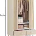 Portable Closet with Drawers 27.5"x17.7"x65.7" Wardrobe Closet Pale Yellow