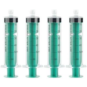 SHAOTONG 60ml/cc Luer Lock Syringes with Cap without Needle, Sterile, Individually Wrapped,  48 Piece