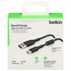 Belkin BoostCharge USB-A to USB-C Cable 6.6Ft