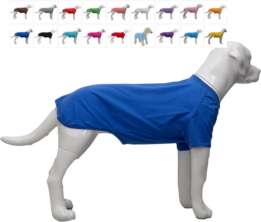 Lovelonglong Pet Clothing Dog Costumes Basic Blank T-Shirt Tee Shirts for Medium Dogs, Blue, XXL