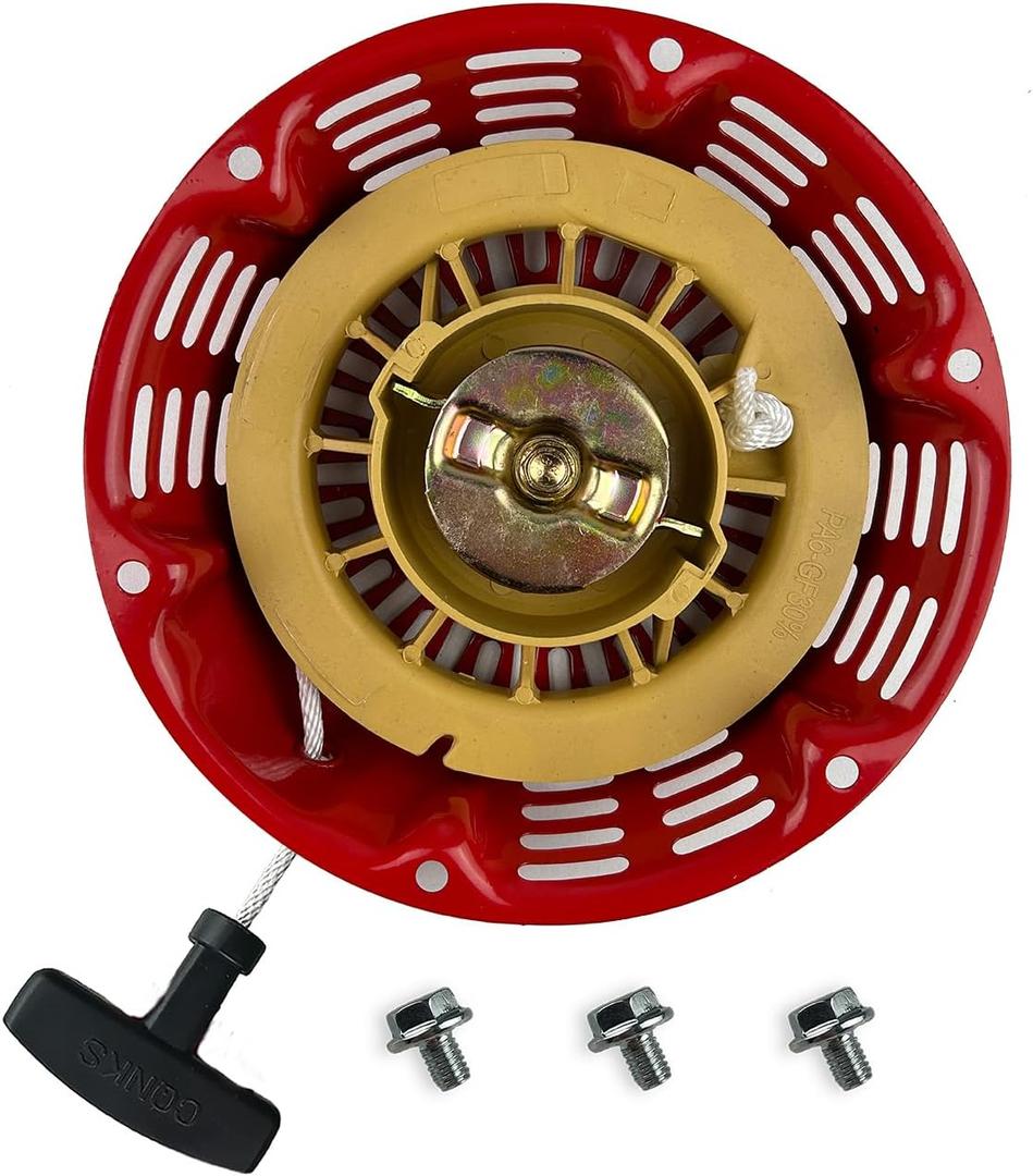 GX390 Recoil Starter Pull Start for Honda GX340 GX610 GX620 11hp 13hp 28400-ZE3-W01 28400-ZE3-W01ZA and Clones 339c 389cc 420cc 439cc 459cc Red for Pressure Washers Generators etc. (Kit 1)