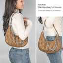 Shoulder Bags for Women Crescent PU Leather Underarm Purses with 3PCS Detachable Strap Cute Hobo Tote Handbag for Work