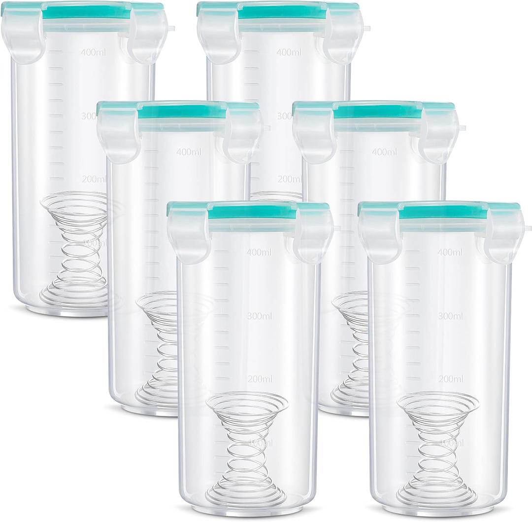 Touch up Paint Container Touch up Cups Paint Storage Cups with Lids Storage Containers Airtight Container with Stainless Steel Mixing Ball for Repainting Leftover, 13 oz (6 Pieces)
