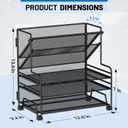 Desk File Organizer, 3-Tier Letter Tray Paper Organizer and 2-Pocket Metal Hanging Basket for Office School Classroom Organization