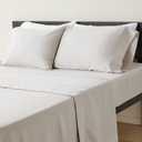 Amazon Basics Lightweight Super Soft Easy Care Microfiber 4 Piece Bed Sheet Set with Two Pillowcases, Twin XL, Light Gray, Solid