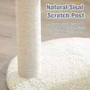 2025 Upgraded YOCAN Small Cat Tree for Indoor Cats, Sturdy Cat Tower with Reinforced Sisal Scratching Posts, Cozy Plush Top Perch & Hanging Toy Ball for Kittens and Small Cats-White
