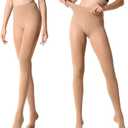 MANZI Run Resistant Control Top Panty Hose Opaque Tights (Large, Suntan)