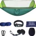 Camping Hammock with Mosquito Net - Portable Travel Hammock Bug Net - Camping Equipment - Hammock Tent for Outdoor Hiking Campin Backpacking Travel (Army Green)