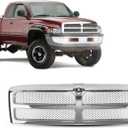 Chrome Front Grille With Honeycomb Mesh Insert - Compatible With Dodge Ram 1500, 2500, 3500 (1994-2002)