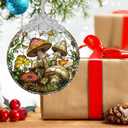 2025 Christmas Tree Ornament - Stained Glass Mushroom Holiday Decor, Christmas Decoration, Gift Idea for Friends, Exchange