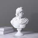 YUEOECOR 14.2in Greek Statue of Apollo, Classic Roman Bust Greek Mythology White Sculpture for Home Dcor