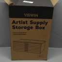 VISWIN 6-Drawer Art Supply Storage Organizer, Beech Wood Artist Storage Box with Removable Dividers, Portable Art Box for Paints, Brushes, Pencils, Pens, Pastels - Walnut