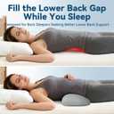 Adjustable Height Lumbar Support Pillow for Sleeping, Ergonomic Contour Lower Back Pillow for Bed with Breathable Washable Cover, Spine Alignment & Sleep Comfort, Grey, 23.6 x 9.8 x 3.1 Inch