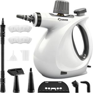 Saker Handheld Steam Cleaner Upgraded,Portable Steam Cleaner for Home,1050W Steam Cleaner,Quick Heating & Deep Cleaning of Floors, Cars, and Kitchen(with 5 Fiber Cloths)