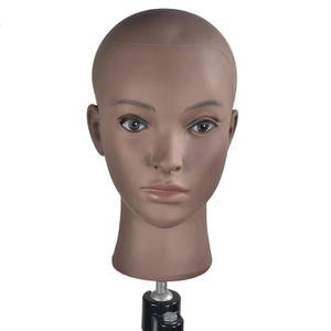 Bald Female Training Head Cosmetology Mannequin Head for Wigs Making and Display with Free clamp (GT-06)